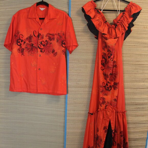 1950s Hawaiian Togs Honeymoon Set - Matching Aloha Dress & Shirt - Picture 1 of 16